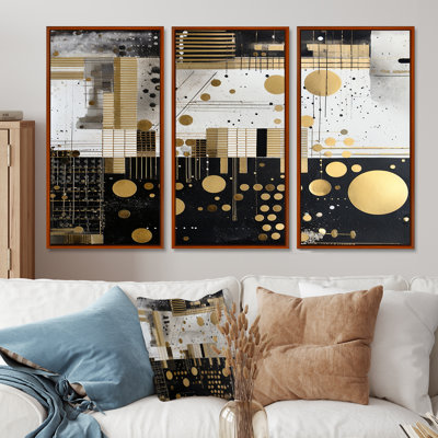 Ensemble d'art mural Essential Moon in Gold - Collages abstraits