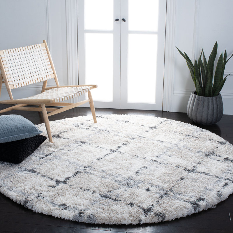 Hartz Shag 800 Performance Geometric Rug, Round 5'3"