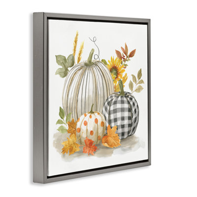Art mural encadré à motif de citrouilles, "Autumn Harvest" par Nan