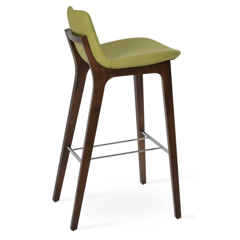Pera HB Wood Bar & Counter Stool, Green PPM, Counter Stool (24” Seat Height)