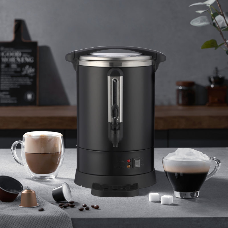 Grande urne à café à double paroi, cafetière électrique commerciale en acier inoxydable