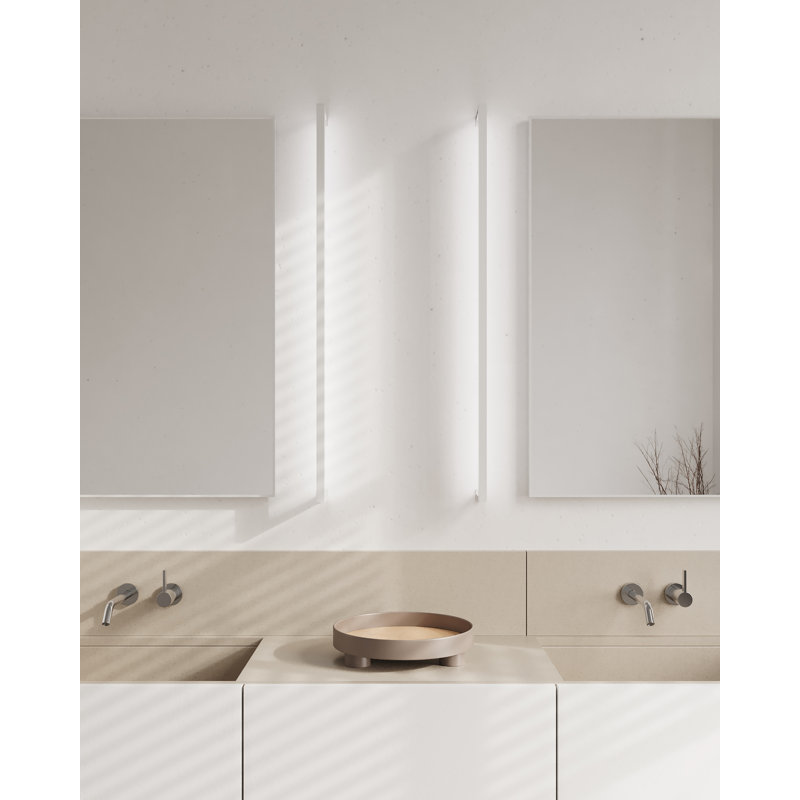 Thin-Line Dimmable LED Bath Bar, Bright Satin Aluminum, 3000K, 0.75'' H X 72'' W X 3.5'' D