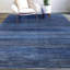 Tapis bleu foncé et brun noué à la main de haute qualité-106952113