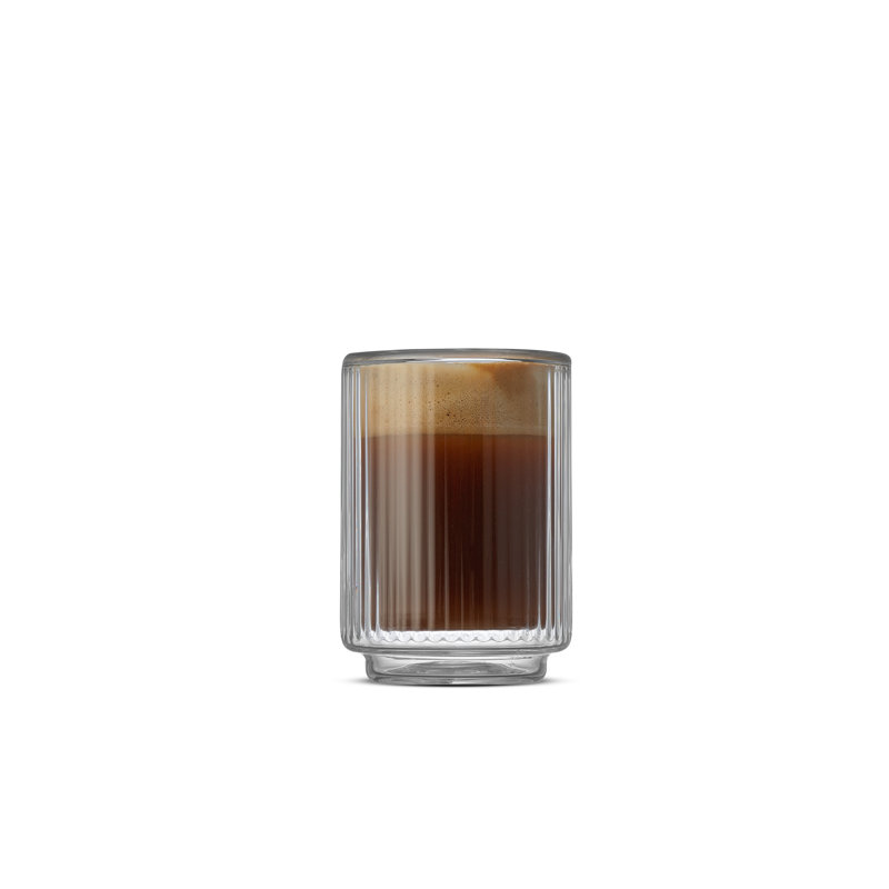 Tasses en verre cannelées empilables à double paroi, 2,5 oz, ensemble de 4