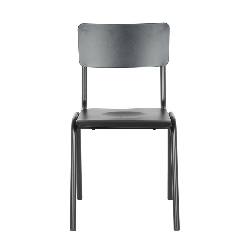 Chaise d'appoint empilable pour patio, Noir givré