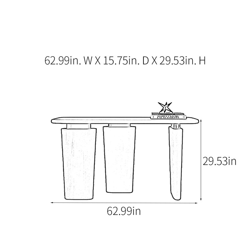 Console Modern Minimalist Art, H 29,53 po x l 62,99 po x P 15,75 po