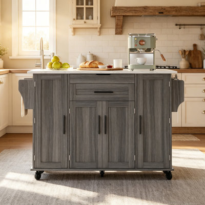 136 cm W Kitchen Island with Top