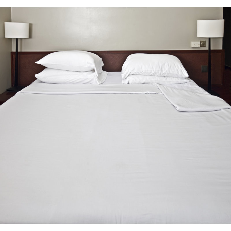 Economy Sheeting Collection – Durable & Cost-Effective Wholesale Sheets, Fitted Contour Sheet T144 Cotton Rich Blend, White