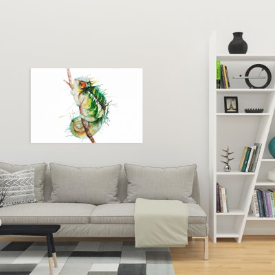 Aquarelle sur toile caméléon | Décoration animalière unique