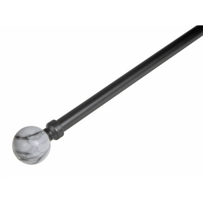 Tringle à rideaux simple noire réglable de 28 à 48 po 3 po