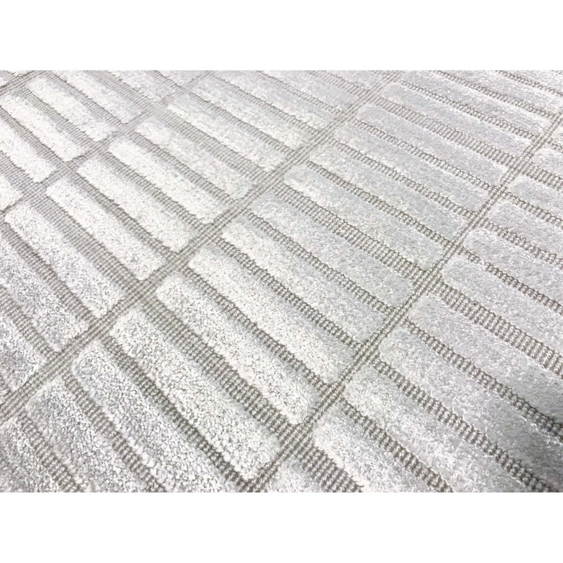 Tapis gris de haute qualité noué à la main, Rectangle 5 pi 4 po x 6 pi 8 po