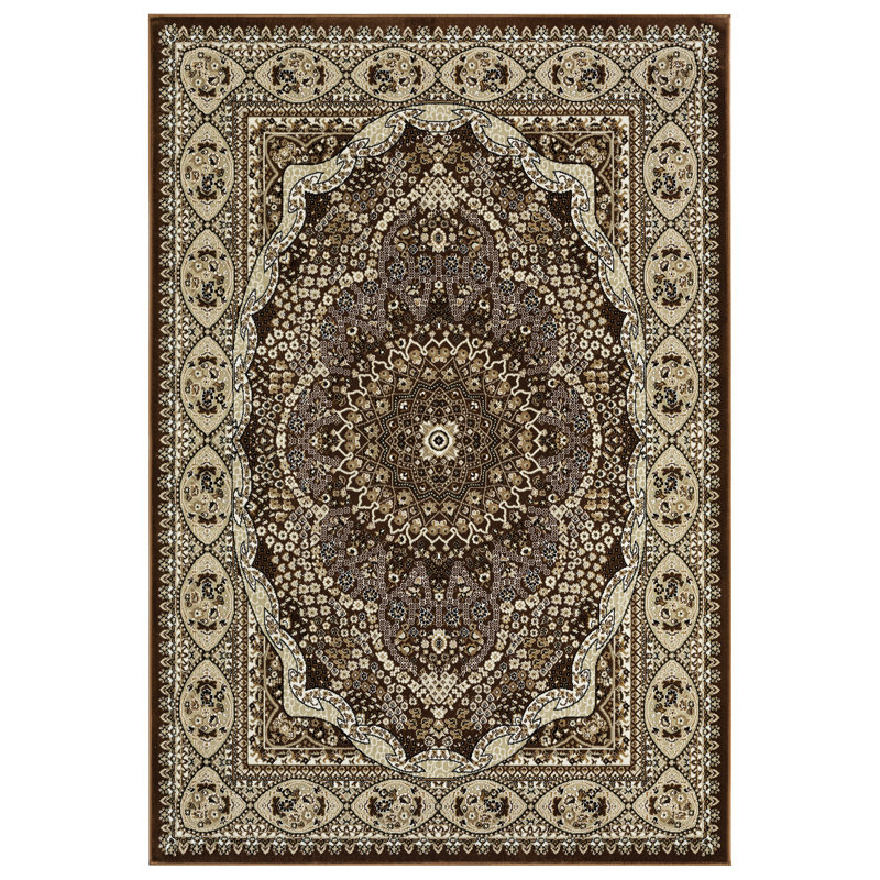 Tapis de zone brune oriental Ellowyn, Rectangle 6 pi 9 po x 9 pi 6 po