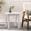 Weather - Table d'appoint en bois d'unité centrale blanche, d'une longueur de 19 pouces, stable pour les objets décoratifs avec une extrémité en bois d'une capacité de poids de 200 lb, convenant au lit et au couloir, facile à assembler