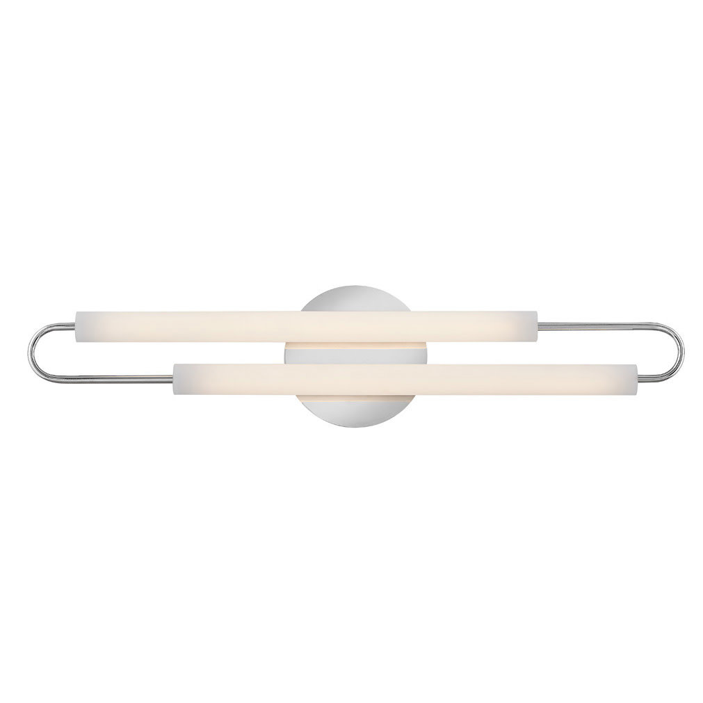 Eliseo Single Frosted Dimmable LED Bath Sconce, Chrome