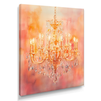 Chandelier Wall Art, Crystal Glam Canvas, Crystal Chandelier Sparkle