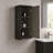 Striped Brushed Black Oak Floating Bathroom Side Cabinet, Wall-Mounted For Small Spaces, Pre-Assembled And Stylish-1829472696