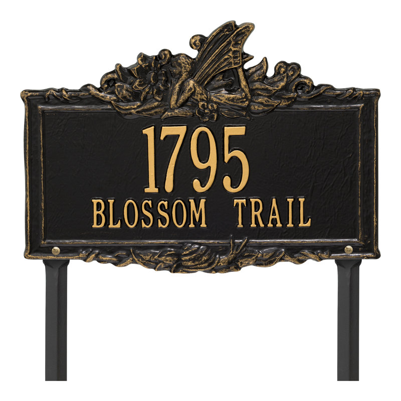 Fairy Personalized Garden Sign, Black/Gold, Yes