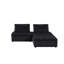 Canapé modulaire en velours noir 3 pièces Anna-334142334