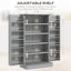 Rangement de garde-manger de 41 po, armoire de cuisine autoportante avec 12 portes, portes doubles, tablettes à 5 niveaux et tablettes réglables, gris armoire-493336933