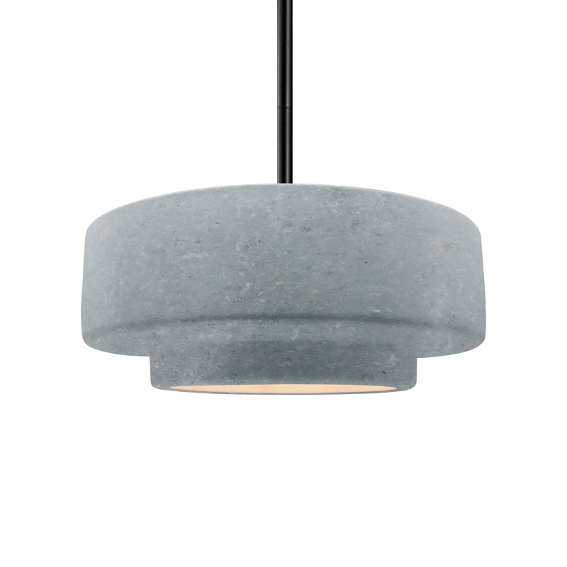 Luminaire suspendu à 1 lumière Meydan, H 5,25 po x l 14,5 po x P 14,5 po, Béton, Matte Black
