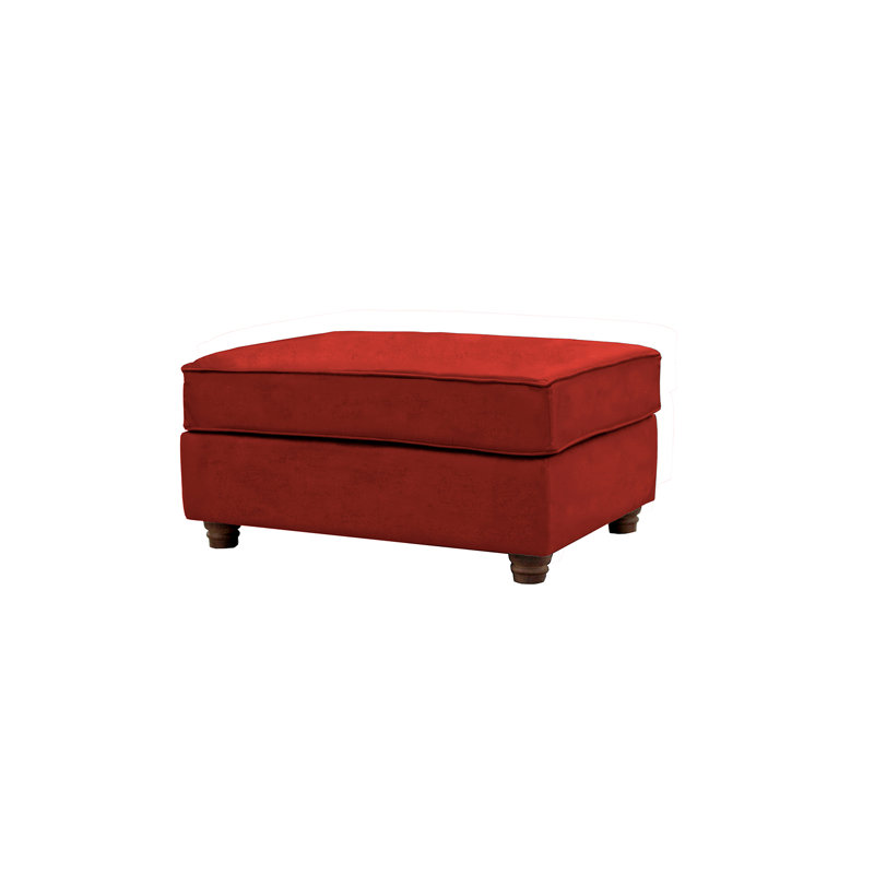 Lila 93cm Wide Velvet Rectangle No Pattern Standard Ottoman, Burgundy