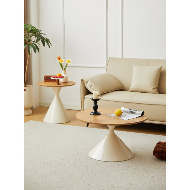 Bundrage ROUND COFFEE TABLE WHITE+WOOD