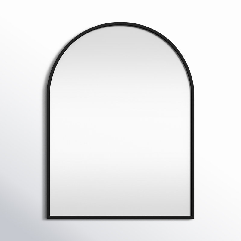 Sabine Metal Arch Wall Mirror, Black, 36" x 27"
