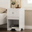 Table de chevet avec rangement et tablette ouverte, table de chevet de style rétro avec design classique et poignée en métal, parfaite pour la décoration de chambre à coucher-949671702