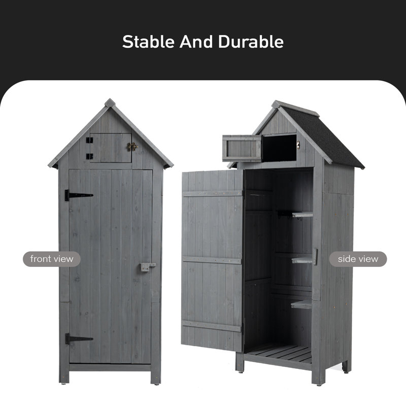 3 ft. W x 2 ft. D Vertical Tool Shed, Gray