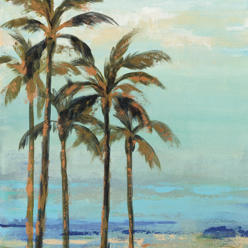 «Copper Palms II» par Silvia Vassileva, reproduction d'art sur toile non encadrée, H 48 po x l 32 po