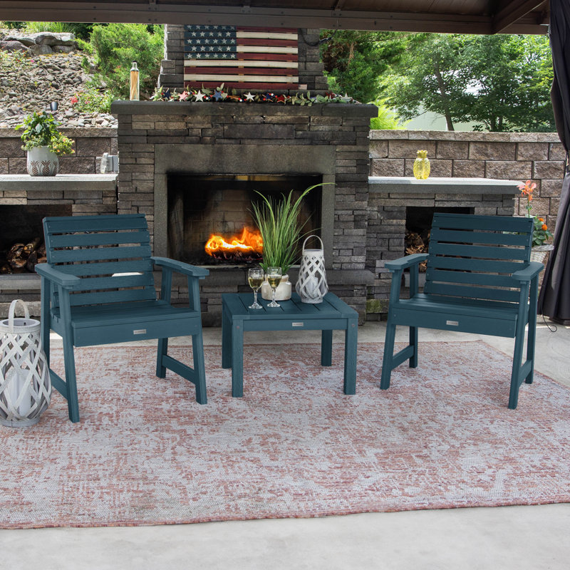 Anette 2 - Person Patio Conversation Set, Nantucket Blue