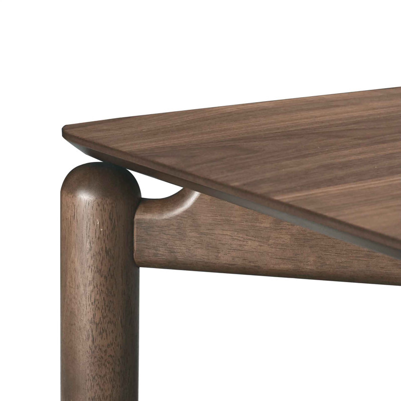 Solid Wood Base Dining Table, Walnut