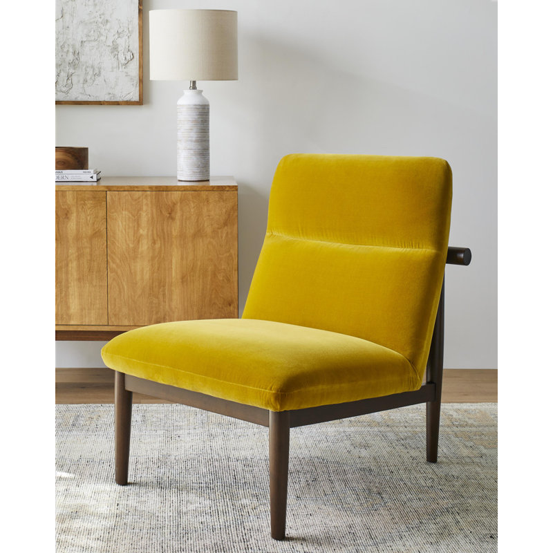 Deveon Modern Accent Chair, Burnt Orange 100% Cotton;Polyurethane