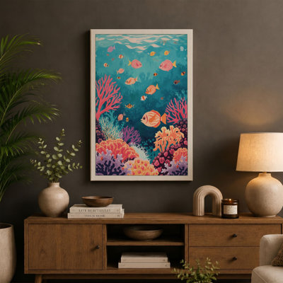Coral Reef Awakening Tropical - Wrapped Canvas