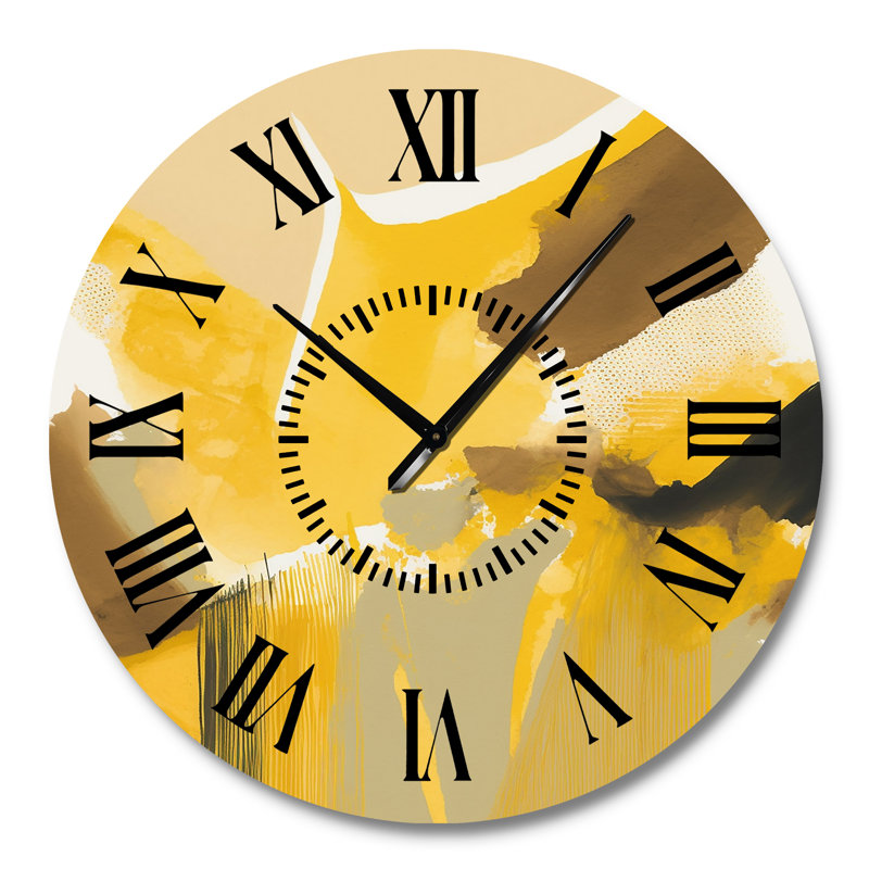 Horloge murale moutarde jaune rétro I, Grand