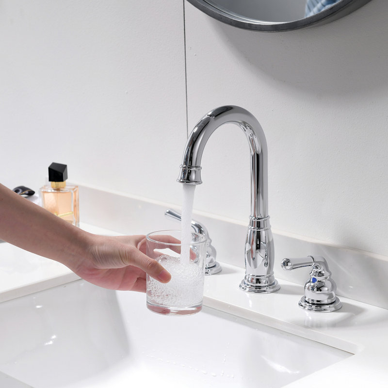 Widespread Bathroom Faucet with Drain Assembly, Chrome