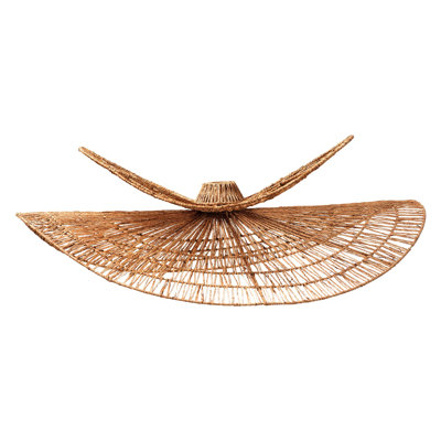bali & pari Theanna Woven Jute Pendant Lampshade – Handwoven Boho Floral Light Accessory, Natural Wicker Ceiling Shade