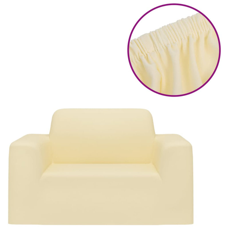 Box Cushion Armchair Slipcover, Cream