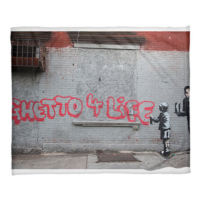 Banksy Sewn Throw Blanket