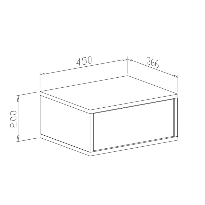 Arnae 45cm W Steel Bedside Table, White