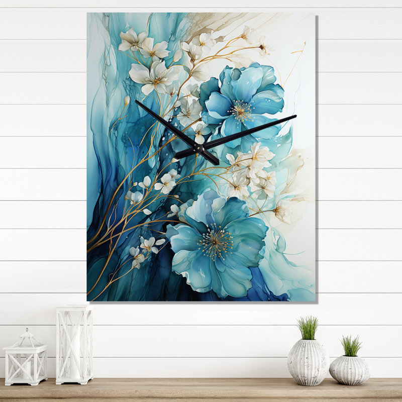 Abstrait fractal mystique mirage II - Horloges murales modernes, H 32 po x l 24 po x P 1 po