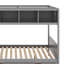 Lit superposé simple au-dessus de double avec tablettes, escalier de rangement et tiroirs-1169496690