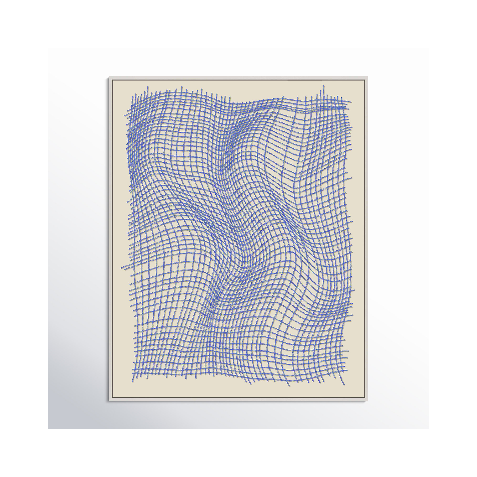 Netting 3 by Jacques Pilon, White Single Structure Framed Canvas, 25" H x 20" W x 1.25" D