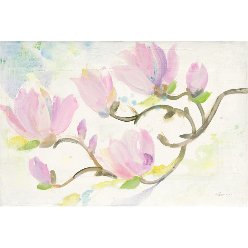 Flowering Branches by Albena Hristova - Wrapped Canvas Painting, 30cm H x 46cm W