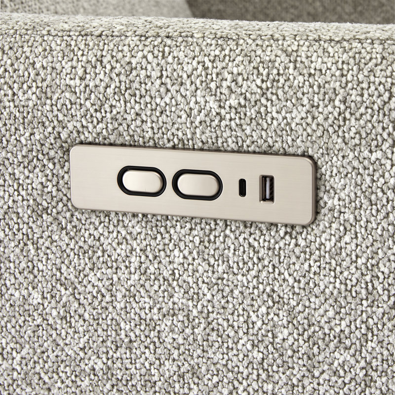 Fauteuil inclinable électrique pivotant l 29,5 po avec USB Bradner, Tissage texturé gris performance