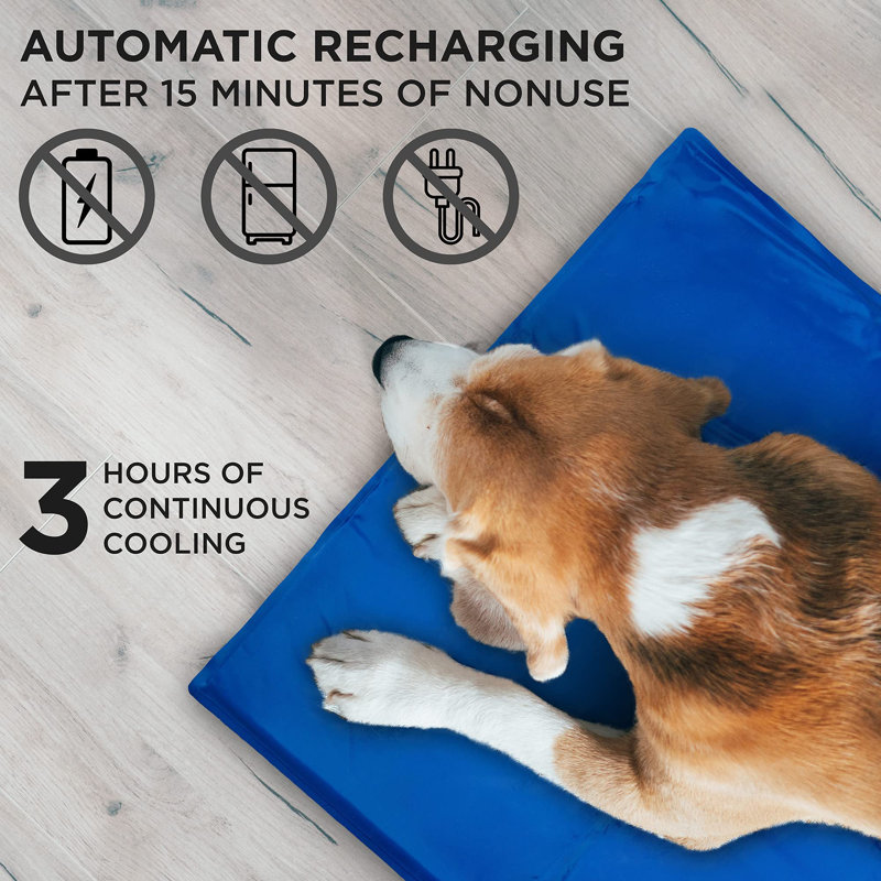 Medium Blue Self-Cooling Gel Dog Mat