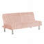 Canapé futon à finition rose de style contemporain facile à convertir en lit avec pieds supplémentaires-562885827