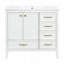 Meuble-lavabo 36 po avec lavabo, portes à fermeture douce, 4 tiroirs, structure en bois massif et une boîte pour une installation facile-129187308