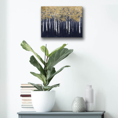  «Shimmering Forest Indigo» par James Wiens, art mural en verre acrylique, 16 po x 12 po