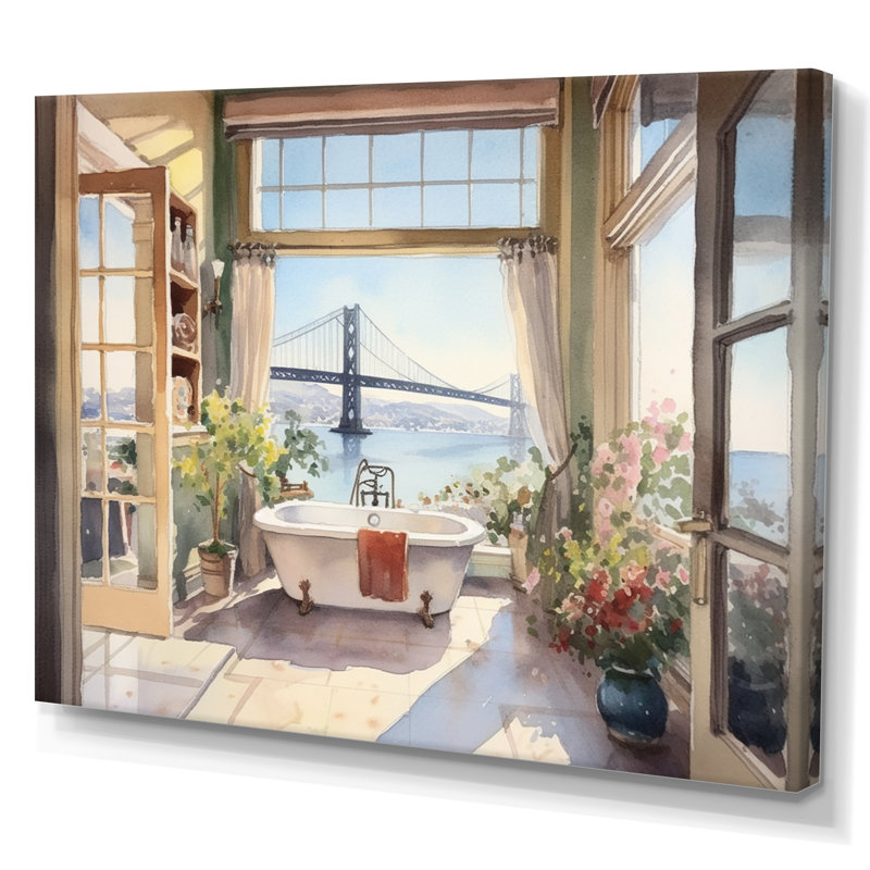 «Chessy Bathaign Bliss With A View of San Francisco II», reproduction sur toile, H 16 po x l 32 po x P 1 po